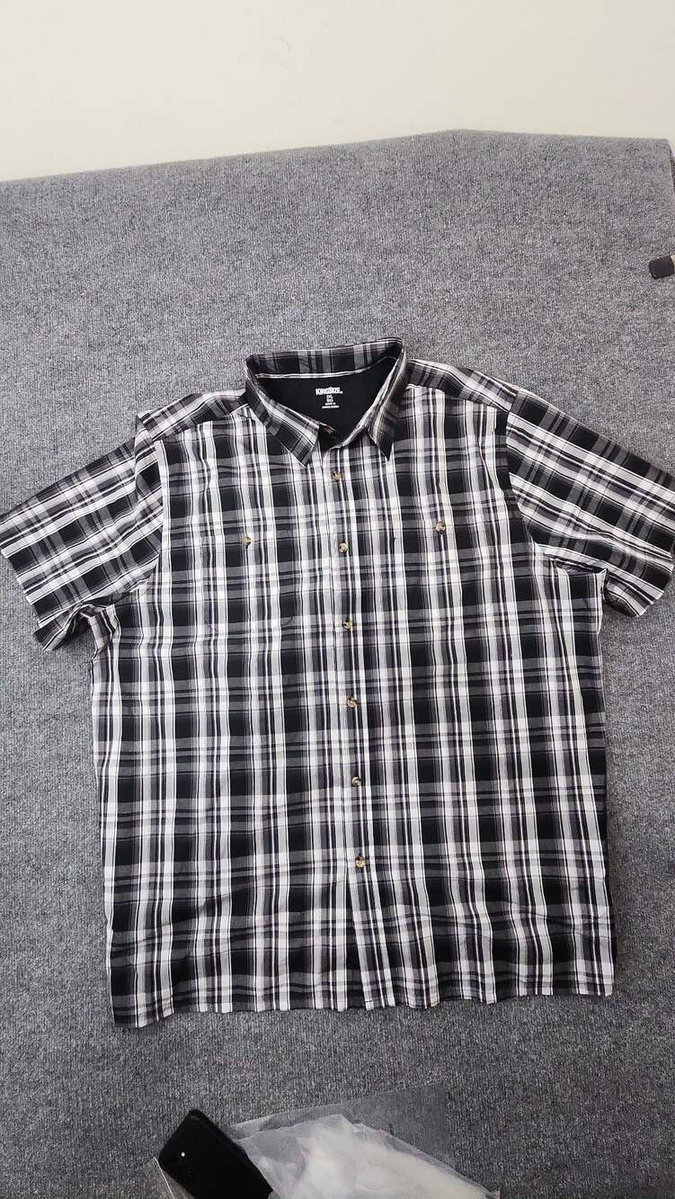 KingSize Men's Plaid Short Sleeve Button Down Shirt 2XL Big